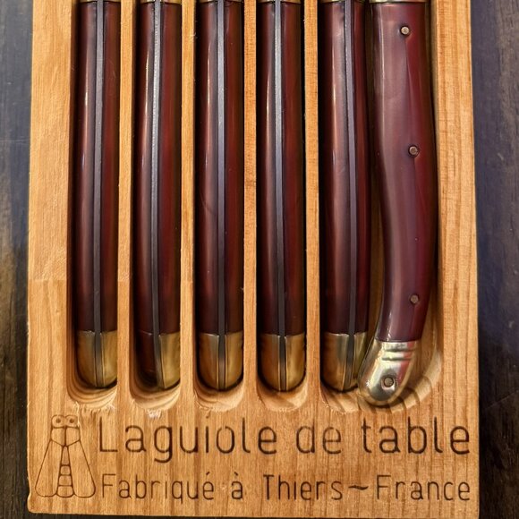 Jean Dubost Other - Jean Dubost laguiole steak knives Vintage Very Rare Brass